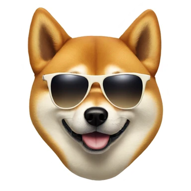 shiba dog with sunglasses sticker