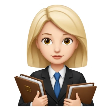 lawyer woman, professional attire, holding legal documents, confident expression sticker