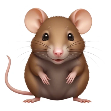 Cinematic Cute Brown Rat Portrait Emoji, Head tilted playfully and inquisitively, with a compact, nimble build and a glossy brown coat accentuated by a twitching nose and round, sparkling eyes full of curiosity, Simplified yet irresistibly adorable features, highly detailed, glowing with a warm, friendly glow, high shine, affectionate and clever, stylized with a touch of urban whimsy, soft glowing outline, capturing the essence of a mischievous yet loving rat that feels like it could dart out of the screen into your arms! sticker