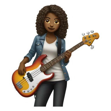 Teenage girl playing bass guitar sticker
