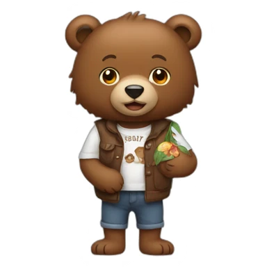 bear with glizzy in his hand sticker