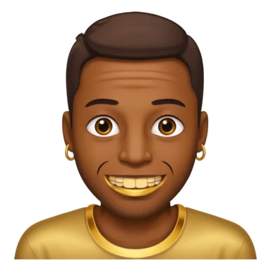 Guy showing his grills sticker