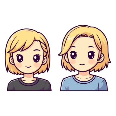 Two girls with dirty blonde hair sticker