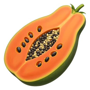 Papaya with seeds sticker