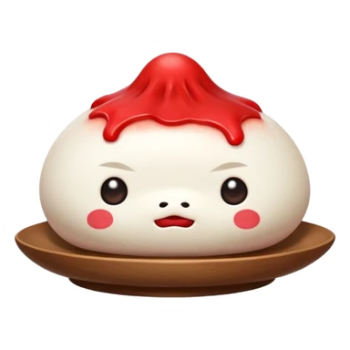 Un mochi japonés con cuernos y rabo de diablo  sticker
