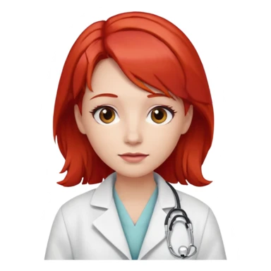 doctor with red hairclips sticker