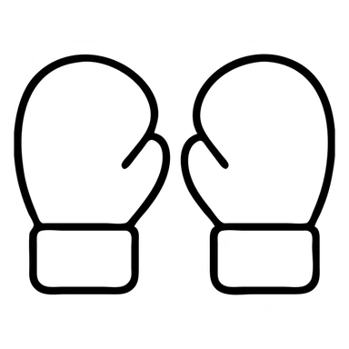 light blue boxing gloves outlined icon sticker