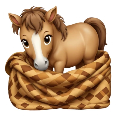 Baby horse cozy in blanket  sticker