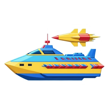 a galaga ship in a pixellated 1980s retro video game style sticker