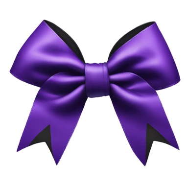 purple cheer bow with black kisses sticker