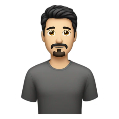 white man with short black hair and a goatee sticker