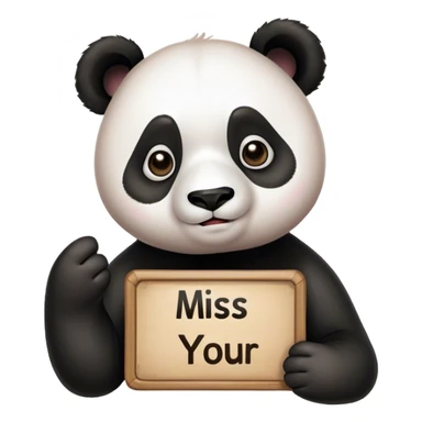 Panda holding a miss you Nora sign sticker