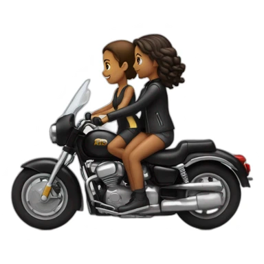 Garçon + fille à l'arrière sur une moto duccati noire sticker