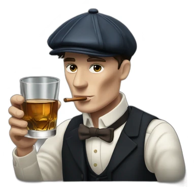 Tommy shelby peaky blinders drinking whisky sticker