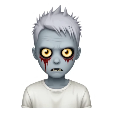 zombie boy with spiky emo hair and white shirt sticker