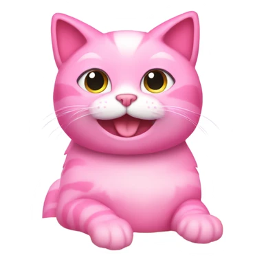 Pink cat on cat tower with glitter sticker