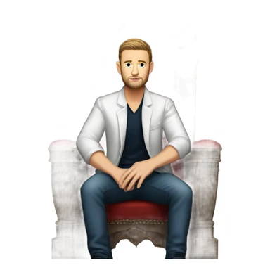 Justin Timberlake sitting on a throne sticker