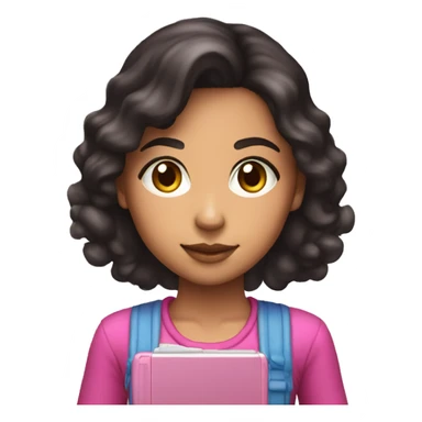 dark haired lightskin girl playing pink nintendo ds sticker