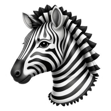 Vintage circus zebra wearing neck ruffles sticker