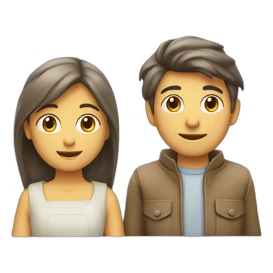 Fille et garcon ce faisant un gros câlin sticker