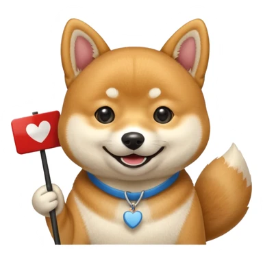 shiba holds welcome sign sticker