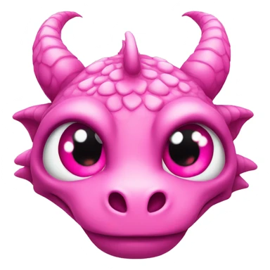 Pink dragon with hearts as eyes  sticker