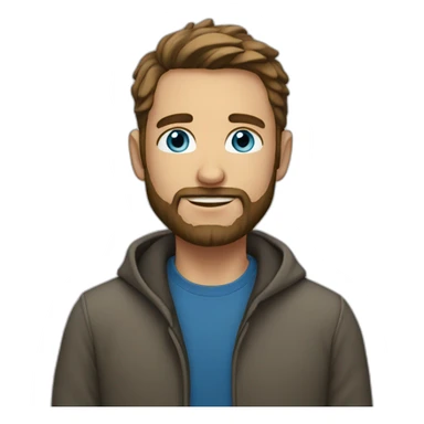 35 year old man with beard and blue eyes sticker