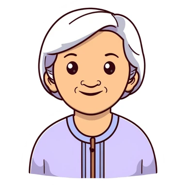 warm smiling grandmother with straight hair and brown eyes sticker