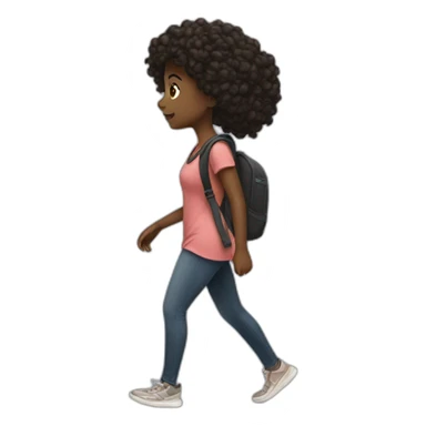 Black girl walking sticker