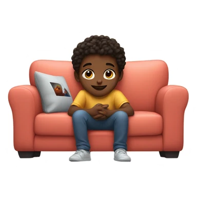 cute kid watching apple tv+ on a big tv screen sticker