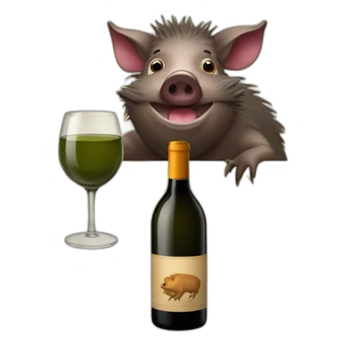 Wild boar with wine sticker