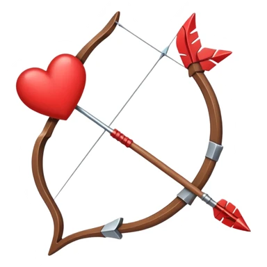 red bow and arrow with heart sticker