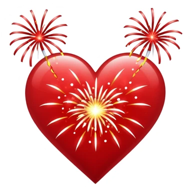 Heart fireworks sticker