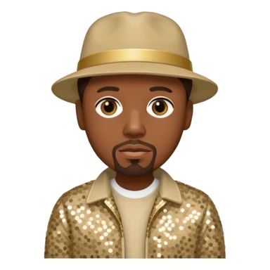 Nate Dogg with dark brown hair, beige sequin outfit sticker
