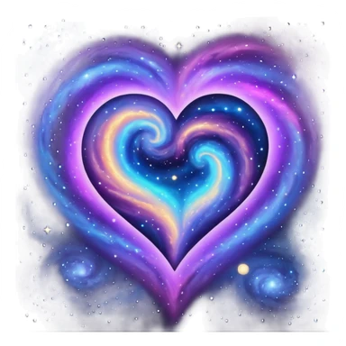 Galaxy heart sticker