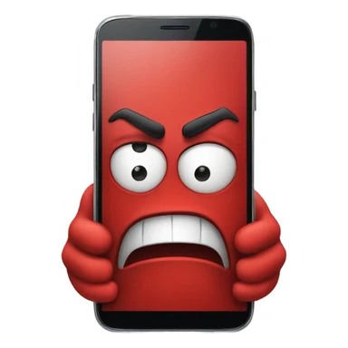 Red smartphone angry  sticker