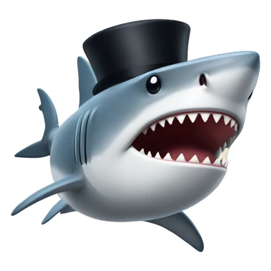 Shark with top hat  sticker