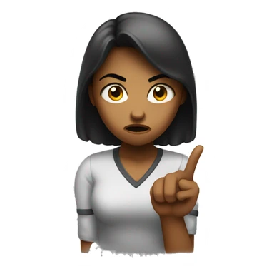 angry girl showing disapproval with hand sign in front of her  sticker