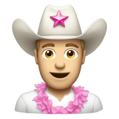 white cowboy hat with pink tiara  sticker