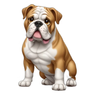 Dog english Bulldog full body sticker