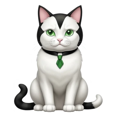 Buff Jacked up Huge jumbo Super Duper Muscular Cat with a 10 pack full body black and white tuxedo colored body and green eyes  sticker