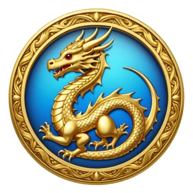 Dragon crest/brosch in a circle sticker