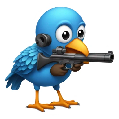 Bird holding a toy gun sticker