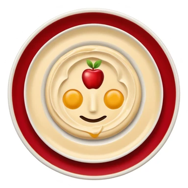 hummus plate, hyper-polished, vibrant, soft gradients, shiny, apple emoji style sticker