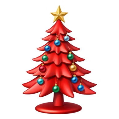 red Christmas tree with a star with the "S" logo on it sticker