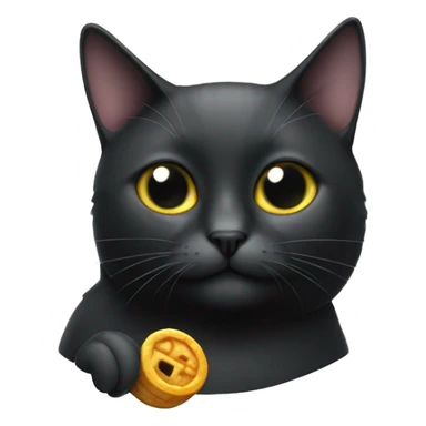 un gato negro con cara de pez sticker