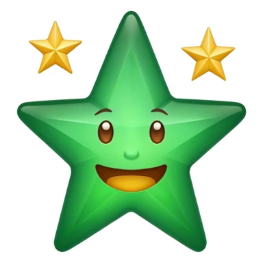 an emoji with the green star of the five star award logo sticker