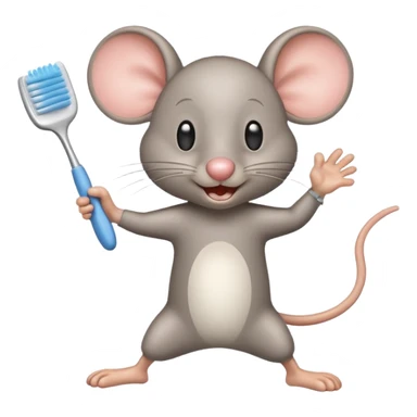 Creat an emoji for jerry jumping and holding toothbrush sticker