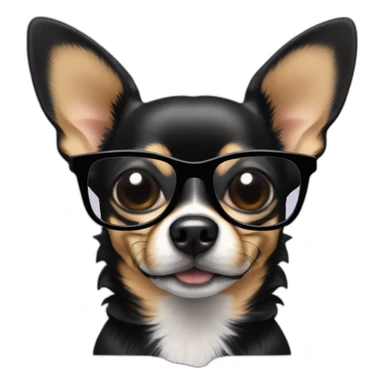 chihuahua NEGRO CON GAFAS DE SOL sticker