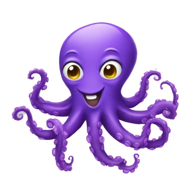 laughing purple octopus sticker